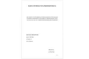 Karta Informacyjna Przedsięwzięcia